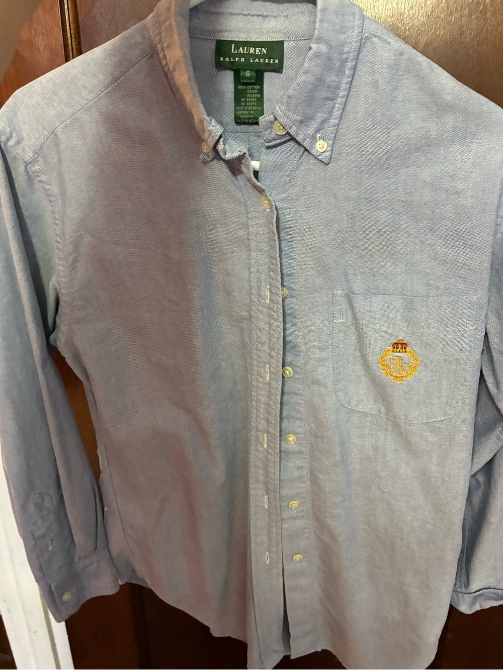 Ralph Lauren Button up With Embroidered Logo!!